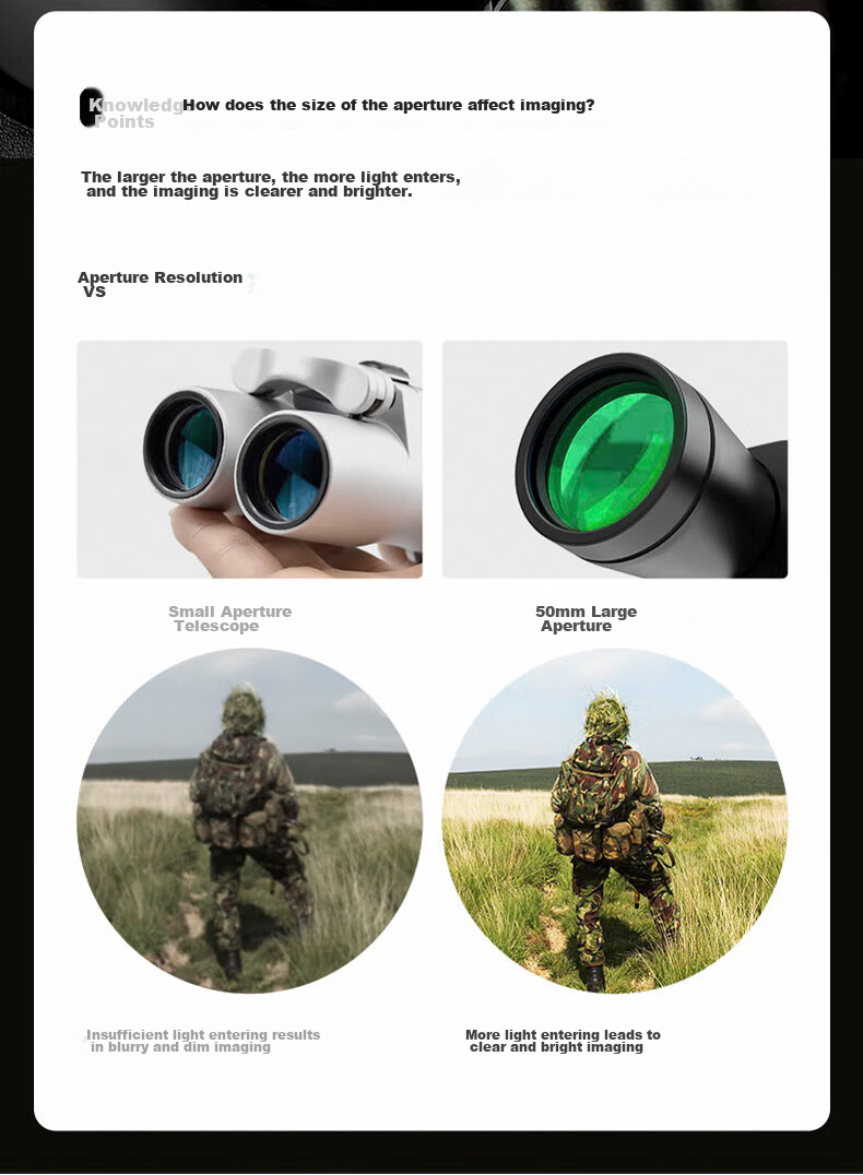 FEIRSH Binoculars, High Magnification, High Definition, Portable, for Adults And Children, Concert Viewing, Non-Night Vision, Bird Watching Telescope, 10x50 T18 8