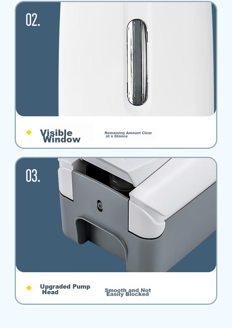 Interhasa! F9088 Wall-Mounted Manual Soap Dispenser, Push-Button Soap Dispenser, Kitchen Dish Soap Bottle, Hand Sanitizer Container, No Drilling Required 16