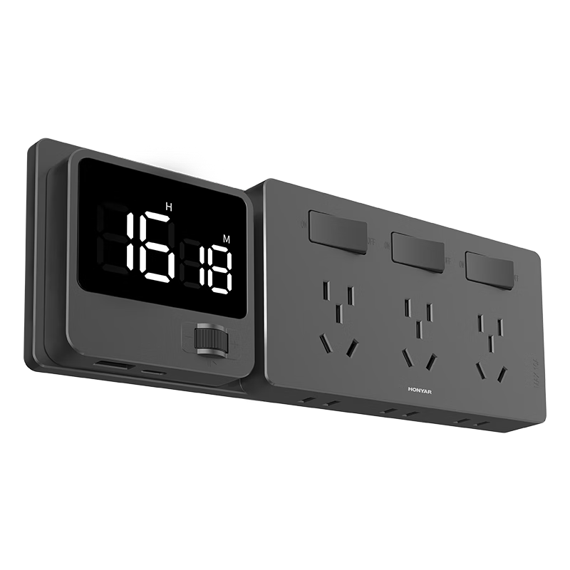 Hongyan 86-Type Extension Socket Power Strip, Multi-Outlet, In-Situ Replacement, Concealed Wall-Mounted, Kitchen Expansion, Multifunctional, Left Side, Gray