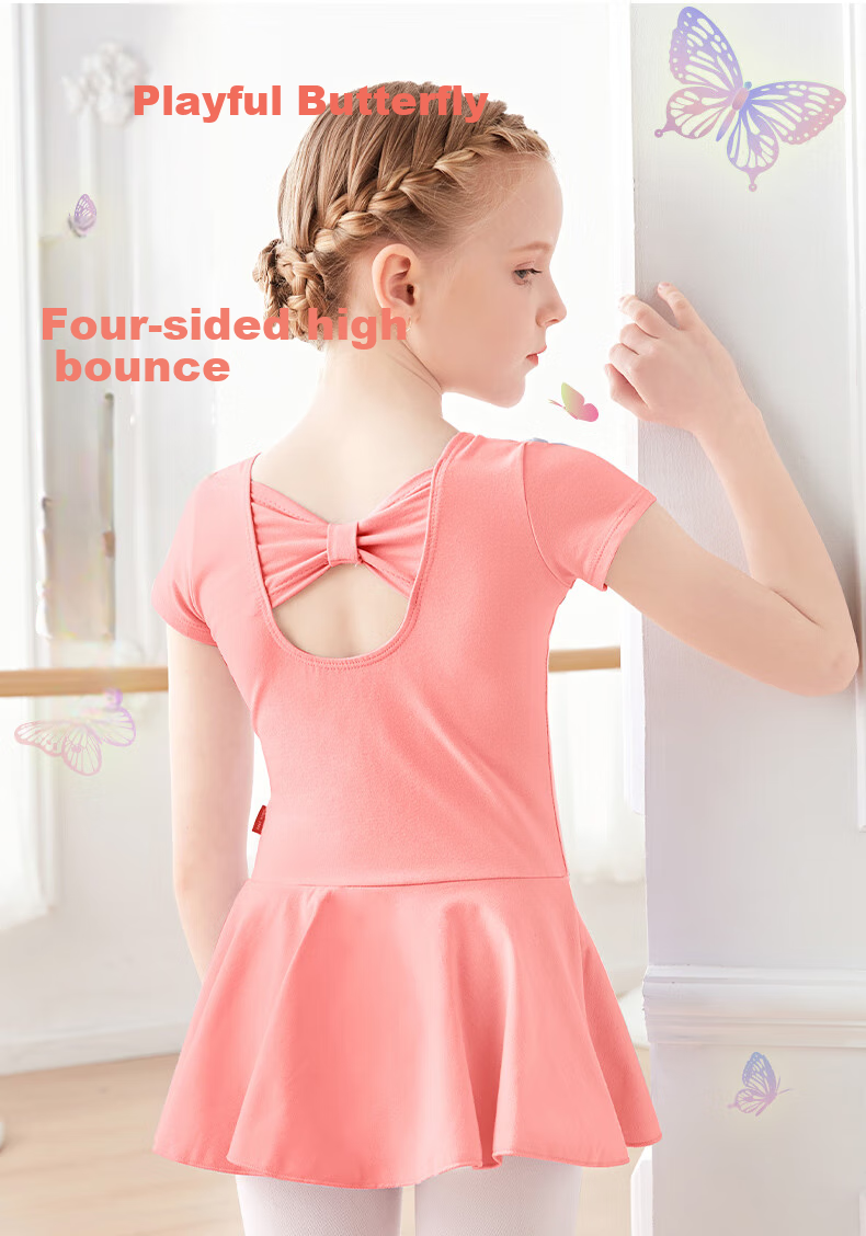 Aiwuge Children's Dance Practice Dress, Girls' Professional Long-Sleeve Dance Costume, Pink Chinese Dance Dress, Size 160 1