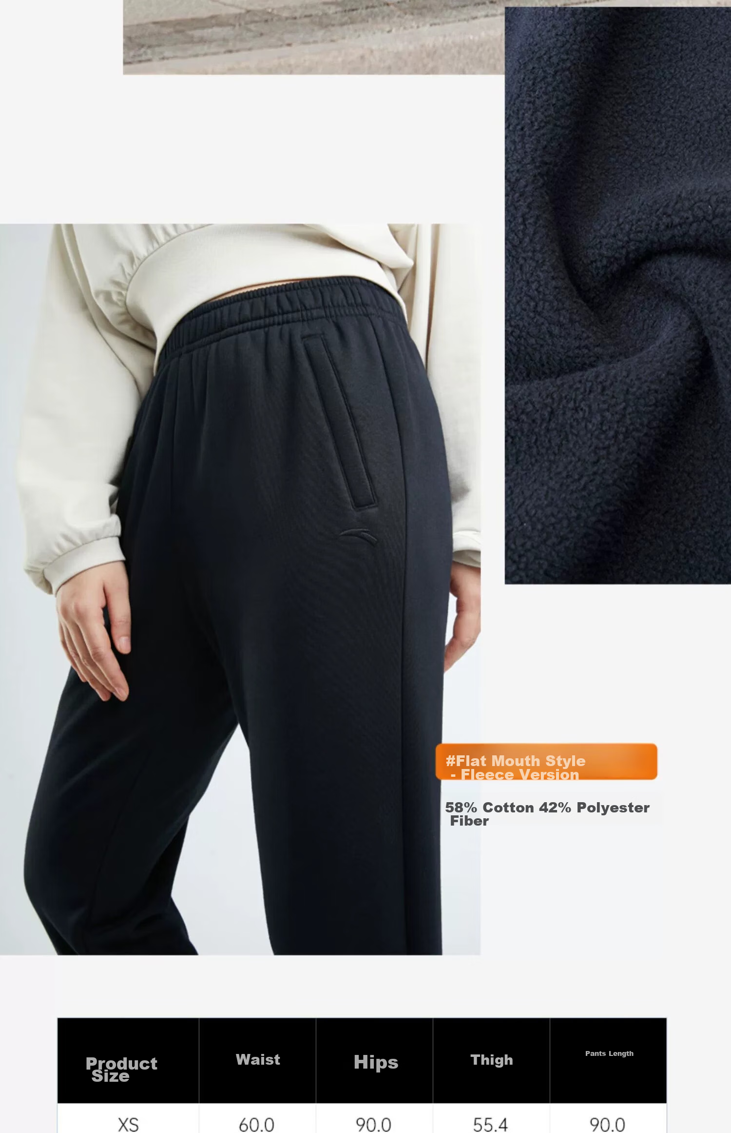 Anta Fleece Lined Jogger Pants | Knitted Women's Sports Trousers Winter New Fleece Warm Casual Elastic Cuff Sweatpants 23