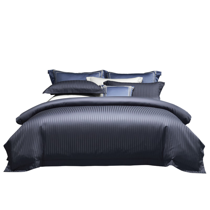 Shuixingjiafang 100-Count Long-Staple Cotton Bedding Set, Pure Cotton 100%, Class A All-Cotton Duvet Cover And Bedsheet for Double Bed 1.5m × 2m, Blue