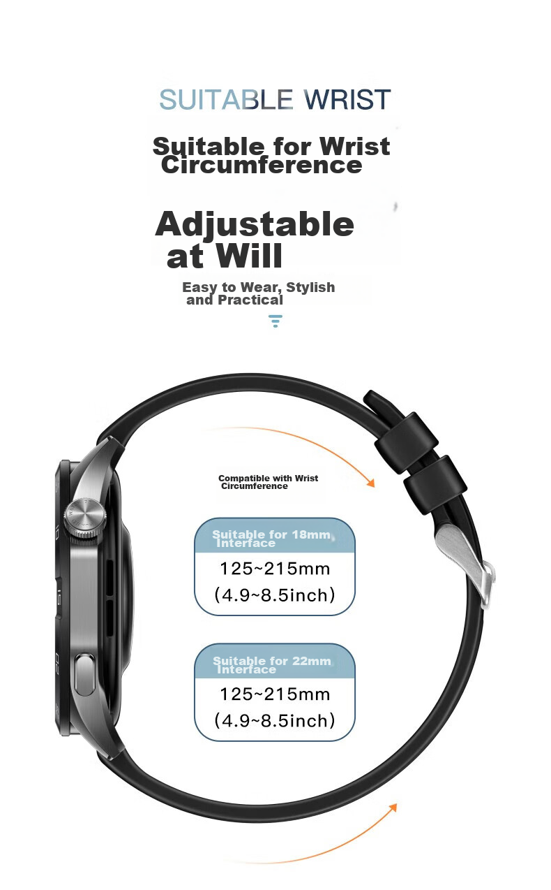 Watchbond Compatible with Huawei Watch GT4/5/6/Watch5/gt5pro Women's Band, 41/42mm Liquid Silicone Strap, 18mm Smart Sports Wristband Accessory for Wome 8
