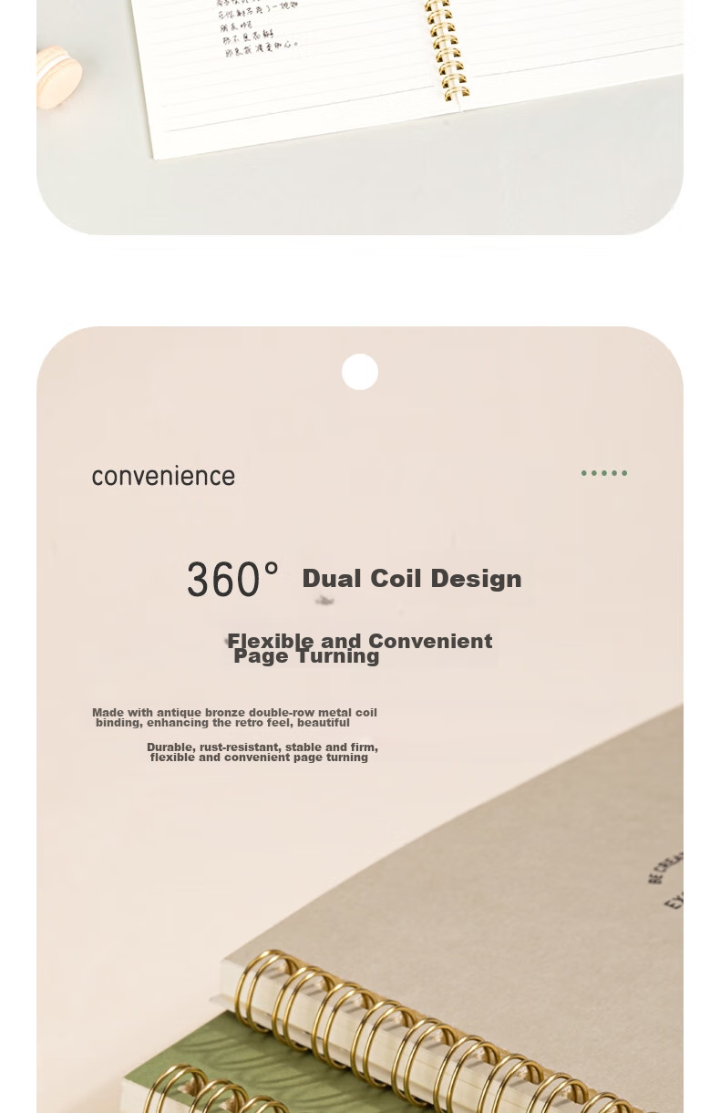 Deli 4 A5 Notebooks / 60 Sheets Simple Retro Series Spiral Notebooks, Spiral-Bound Notebooks, Journal, Error Correction Book, Student Exam Preparation LA560 6