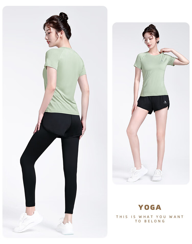 CAMEL Yoga Outfit Set for Women, Morning Run Outdoor Sportswear, Slim-Fit Breathable Fitness Wear, Five-Piece Set YK22255493 24