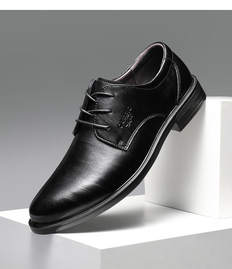 CARTELO Leather Shoes for Men, Business Casual Genuine Leather New Style Formal Soft-Soled Height-Increasing Derby Shoes for Autumn And Winter, Breathable Soft Leather Wedding Shoes 13