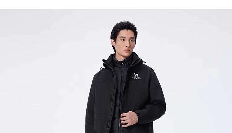 CAMEL Outdoor 3-in-1 Jacket Thickened Goose Down Warm Windproof Waterproof Mountaineering Coat S 26