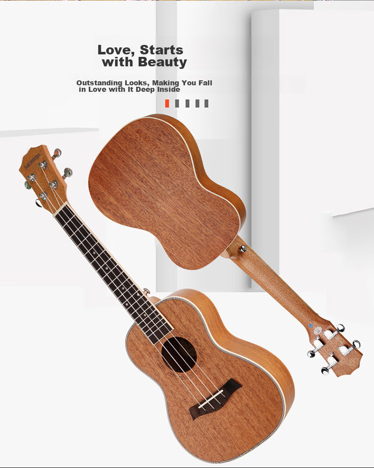 MOSEN MUS800 Ukulele, Classic All-Peach Wood Mini Guitar, 21 Inches 4