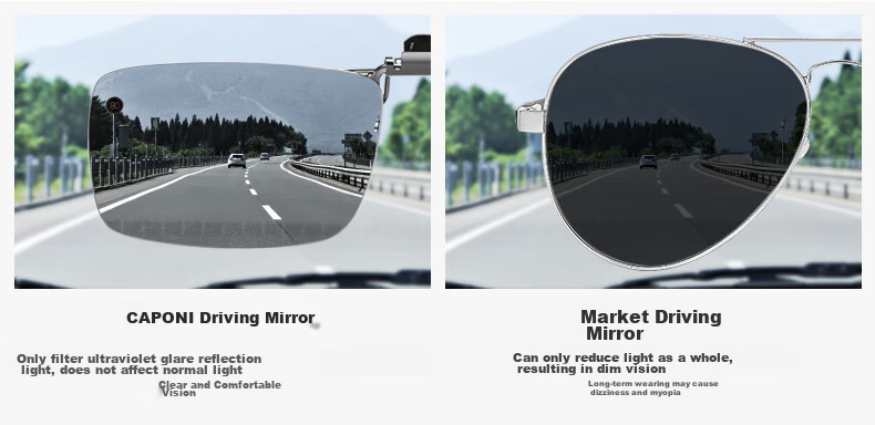 CAPONI Clip-On Sunglasses for Nearsightedness, Polarized, Specialized for Drivers, Fishing, Night Vision, And Sun Protectio 8