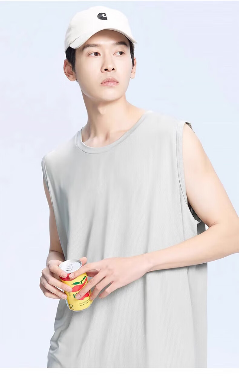 Warrior Men's Tank Top, Summer Outdoor Sports Wide-Shoulder Vest, Loose-Fitting Sleeveless Thin Vest for Chubby People, White, M 12