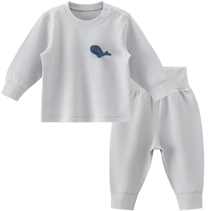 Guaiqixiong Baby Boys And Girls Pure Cotton Underwear Set, Spring And Summer Air Conditioning Wear, Autumn Clothes And Pants, Infant Children's Base Layer Spring Clothing
