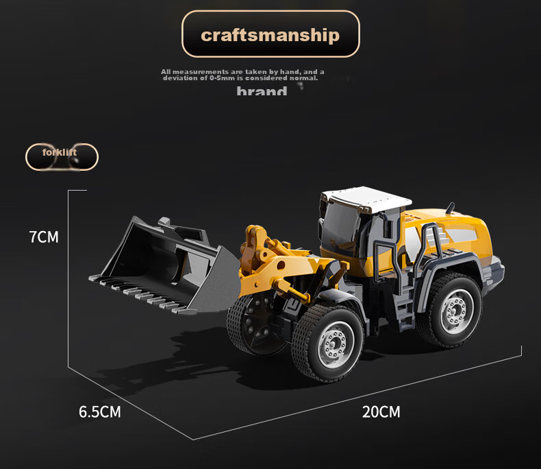 Kakabeier 7-Pack Storage Buckets Children's Toy Alloy Engineering Vehicles Excavator Crane for Boys Ages 3-6 Children's Day Gift 8