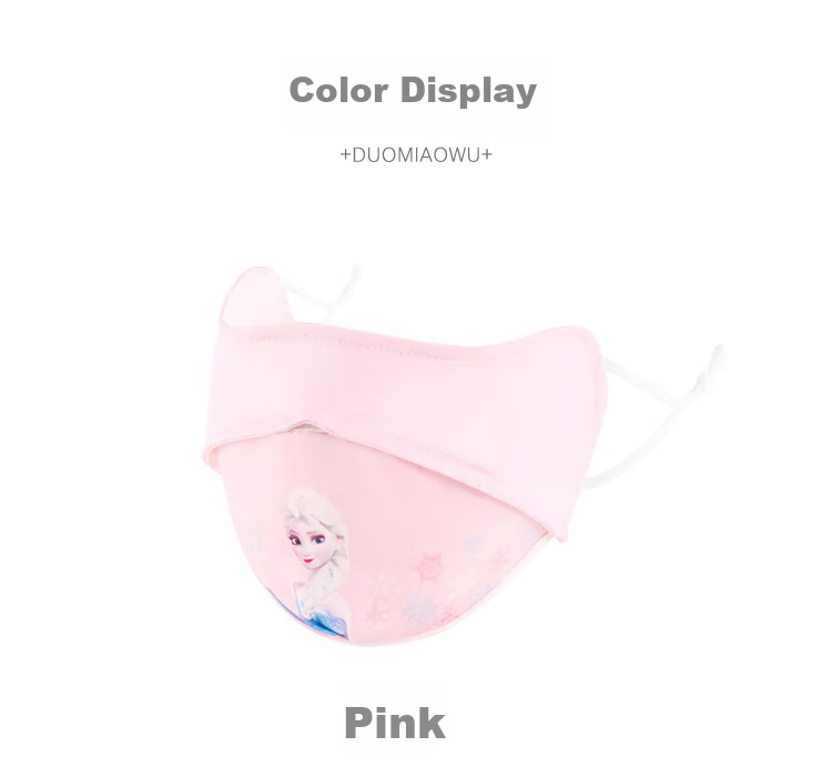 Disney Children's Sun Protection Face Mask, Summer Lightweight Version, Girls' Ice Silk UV-Resistant Sunshade, SP75182 Pink, Size L 4