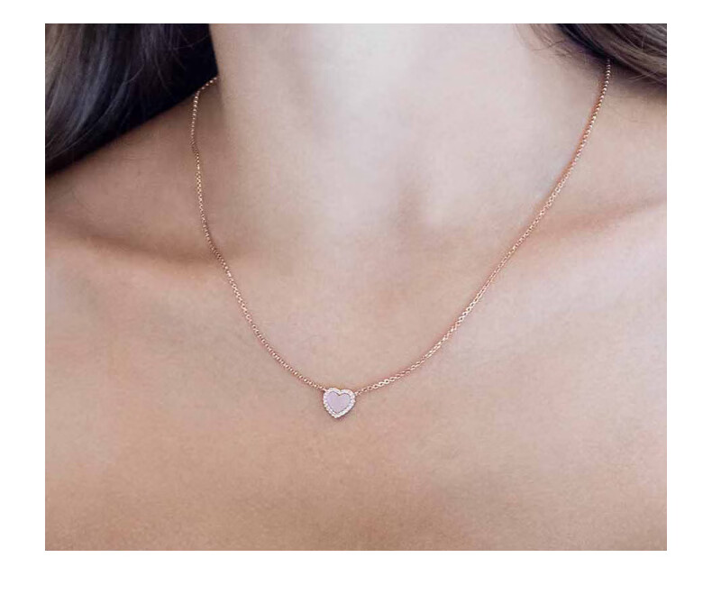 APM Monaco Pink Mother-Of Necklace Sweater Chain + Earrings Gift Box Set Jewelry Birthday Present for Wome 9