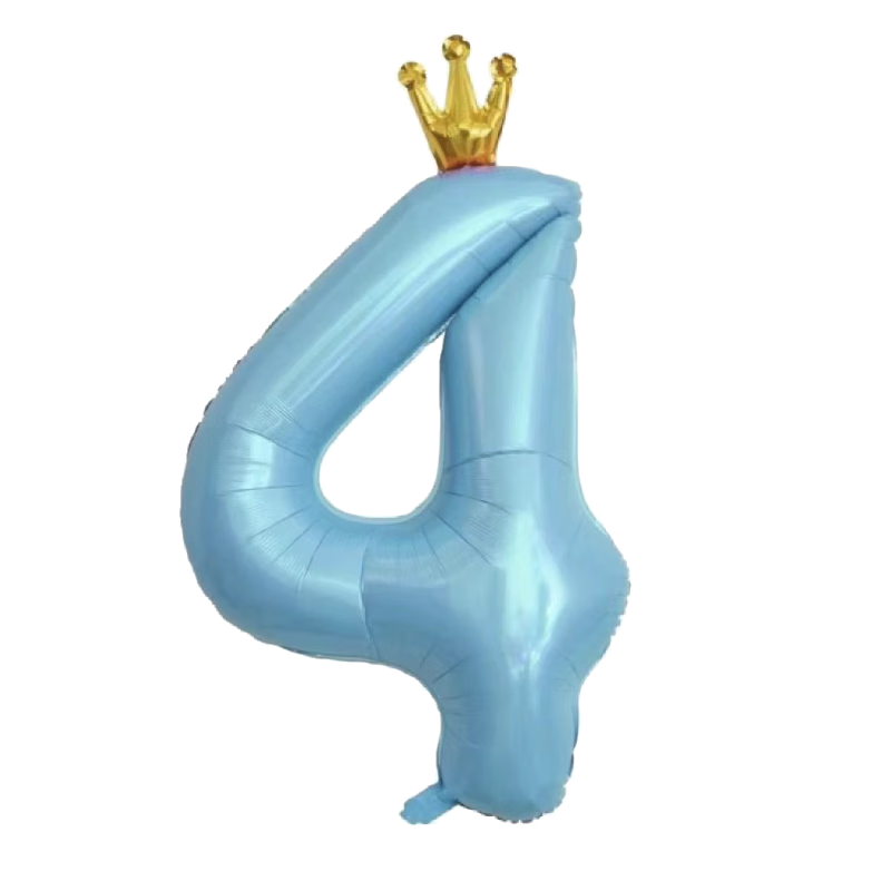 Duomeiyi Birthday Scene Decoration, Boy's Number Birthday Balloon Props, Atmosphere Setup, Children's Party Decorations, Blue, 4