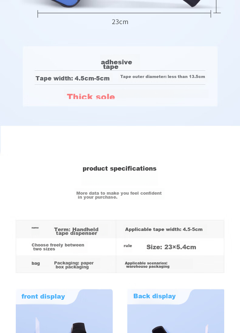 KW-Trio Handheld Sealing Machine, Transparent Tape Cutter, Packaging Machine, Metal Divider 3