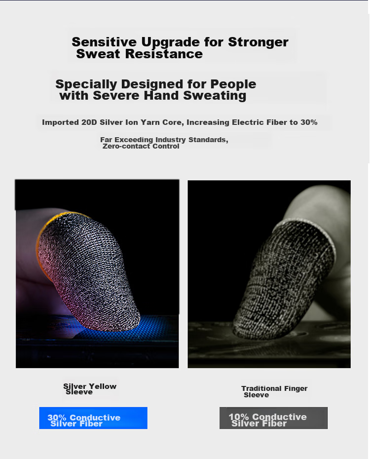 KOVOL Gaming Finger Sleeves, Sweat-Resistant, for Mobile Phones And Tablets, Professional E-Sports Gloves, Touchscreen Compatible, for Honor of Kings, PUBG, Delta Force, And Other Mobile Games 7