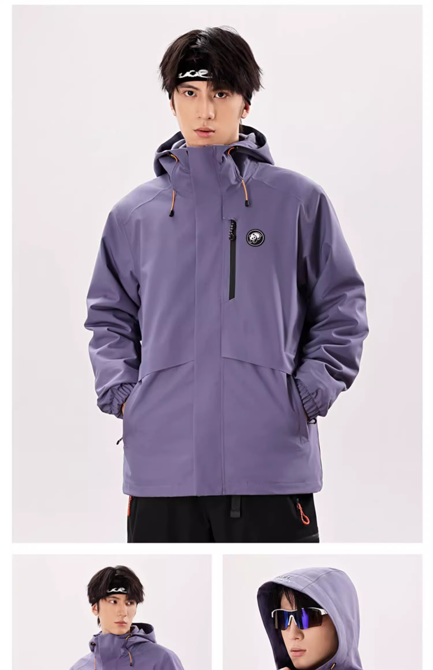 CAMEL Panda Three-In Outdoor Waterproof And Windproof Jacket for Men And Women, Autumn And Winter Hiking And Mountaineering Coat 1641 36