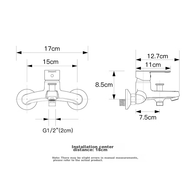 BSITN Bathroom Sink Mixer Tap, Hot And Cold Water Valve, Bathroom Shower Switch, Triple Mixing Faucet B7102