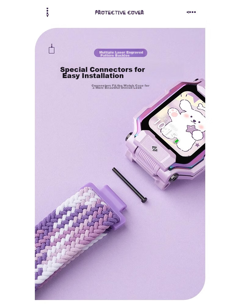 Iboann Compatible Watch Band for Xiaotianc Z11, Z10/Z9/Z8a/Z7s/Z6pro Smartwatch, Braided Magnetic Strap for Z5/Z1/Z2Y/Z3/Z1S/Y05/Q1A Children's Accessories 3