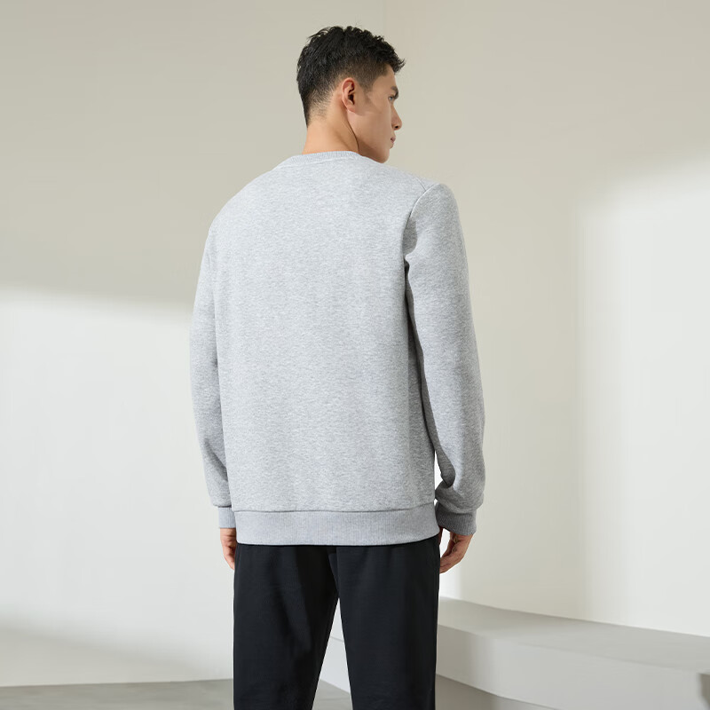 361° Men's Sweatshirt, Spring Long-Sleeve Sportswear, Casual Round Neck Loose Fleece-Lined Top, 652344801D-7