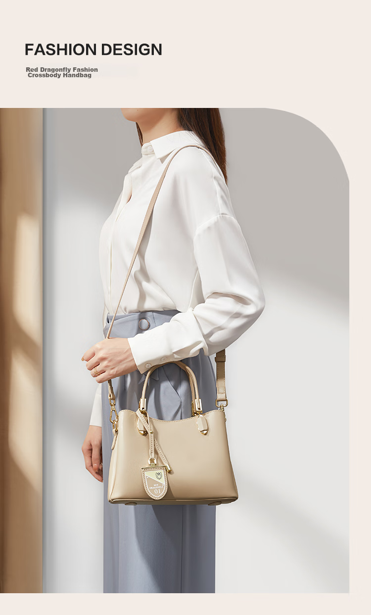 RED DRAGONFLY 2026 New Women's Handbag, Cowhide Trendy Shoulder Bag, Mom's Tote Bag, Birthday Gift for Mom 3