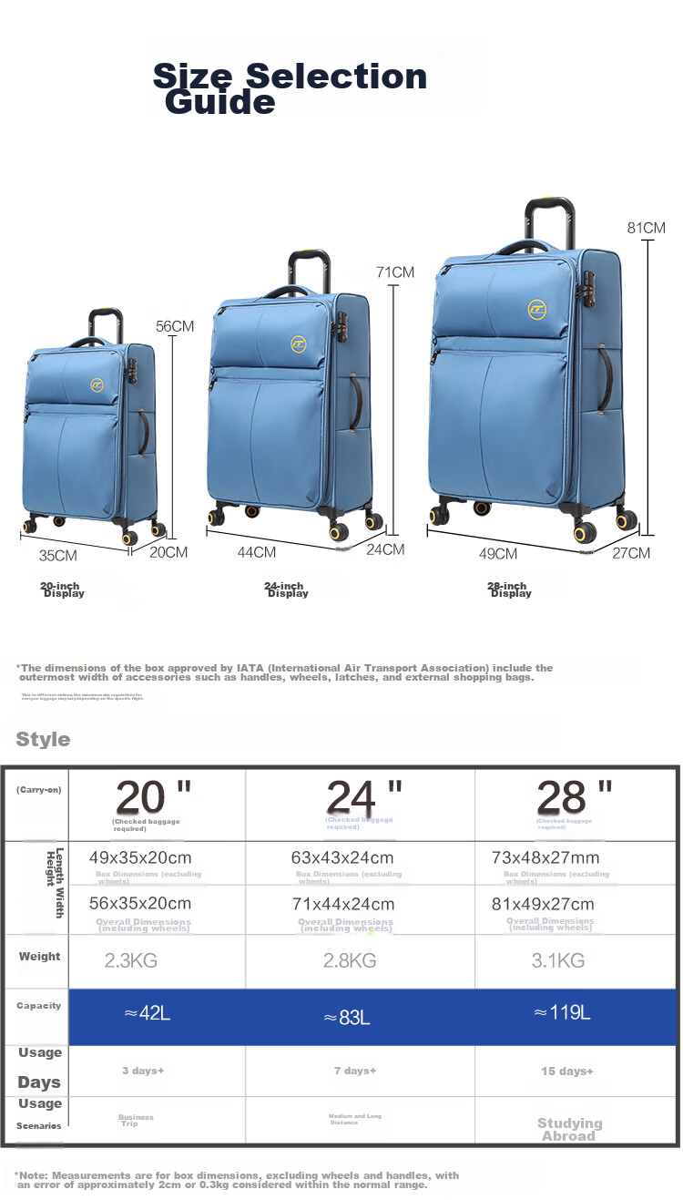 INTERNATIONAL TRAVELLER British IT Luggage Suitcase, Ultra-Light Travel Case, Large Capacity Check-In Suitcase, 24-Inch, 2644 Blue 5