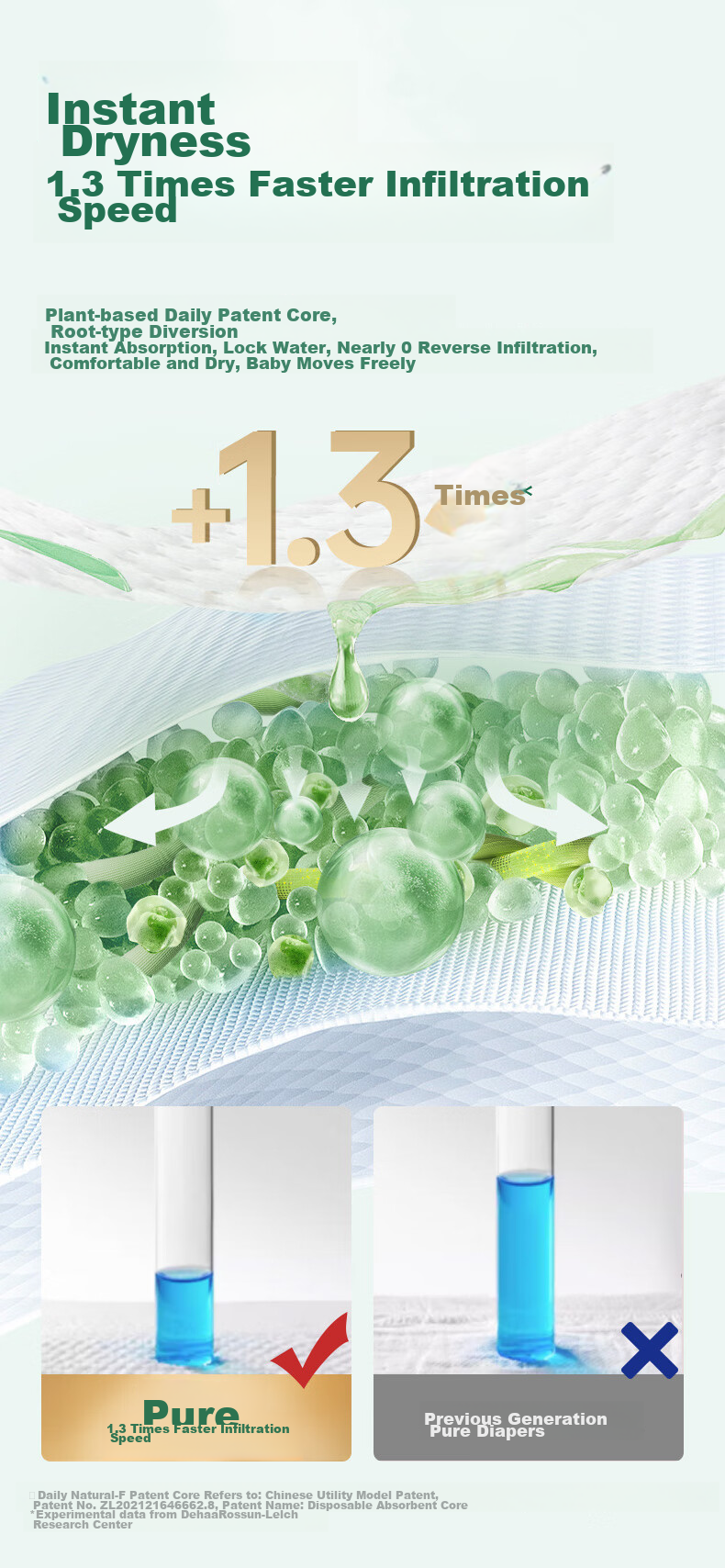 Lelch Day And Night Pure Diapers, M Size, 48 Pieces (6-11kg), Daytime Use, Summer Ultra-Thin Baby Diapers 8