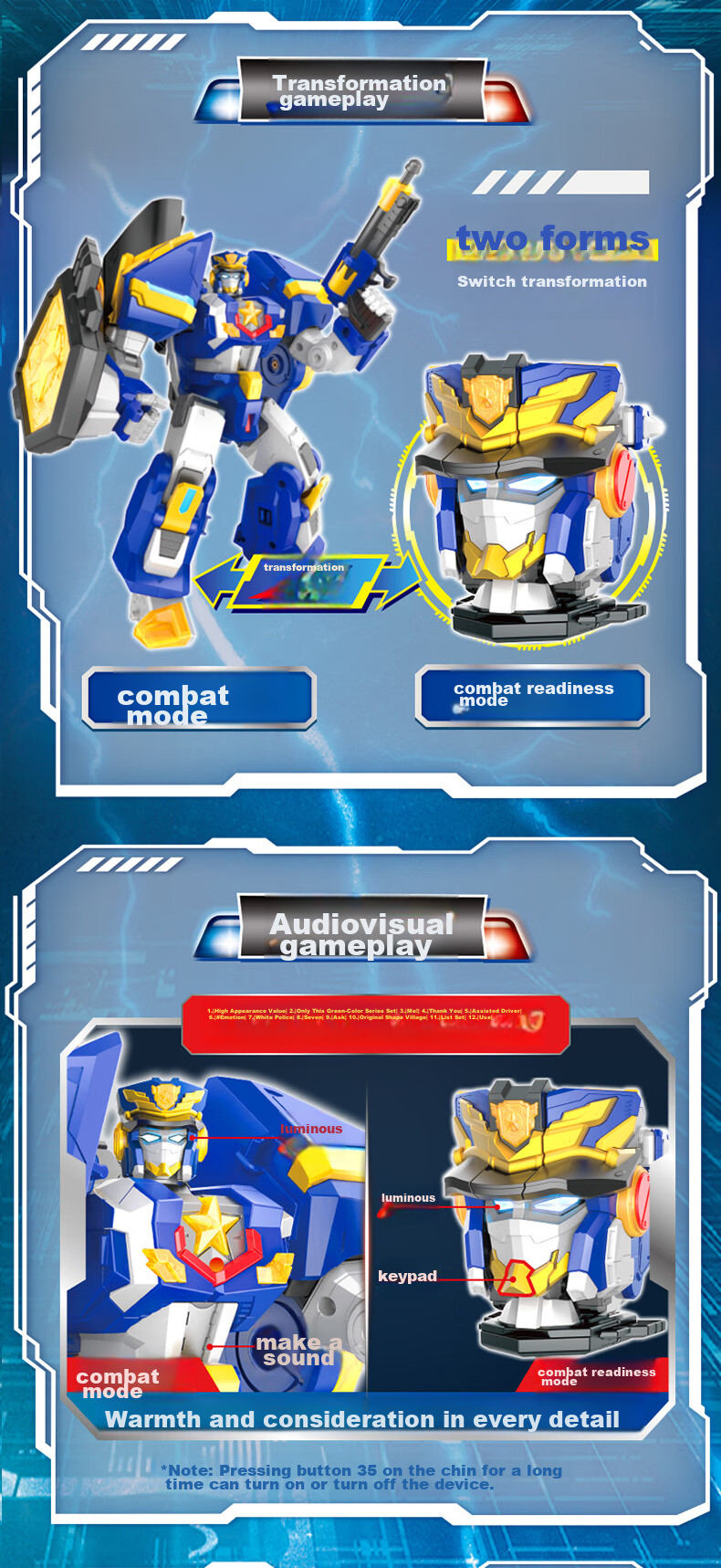 MinitegongduiX Storm Special Police Seven Super Battle Force Transforming Mecha Dual-Form Fule Zhanqi Toy, Gift for Young Boys 11