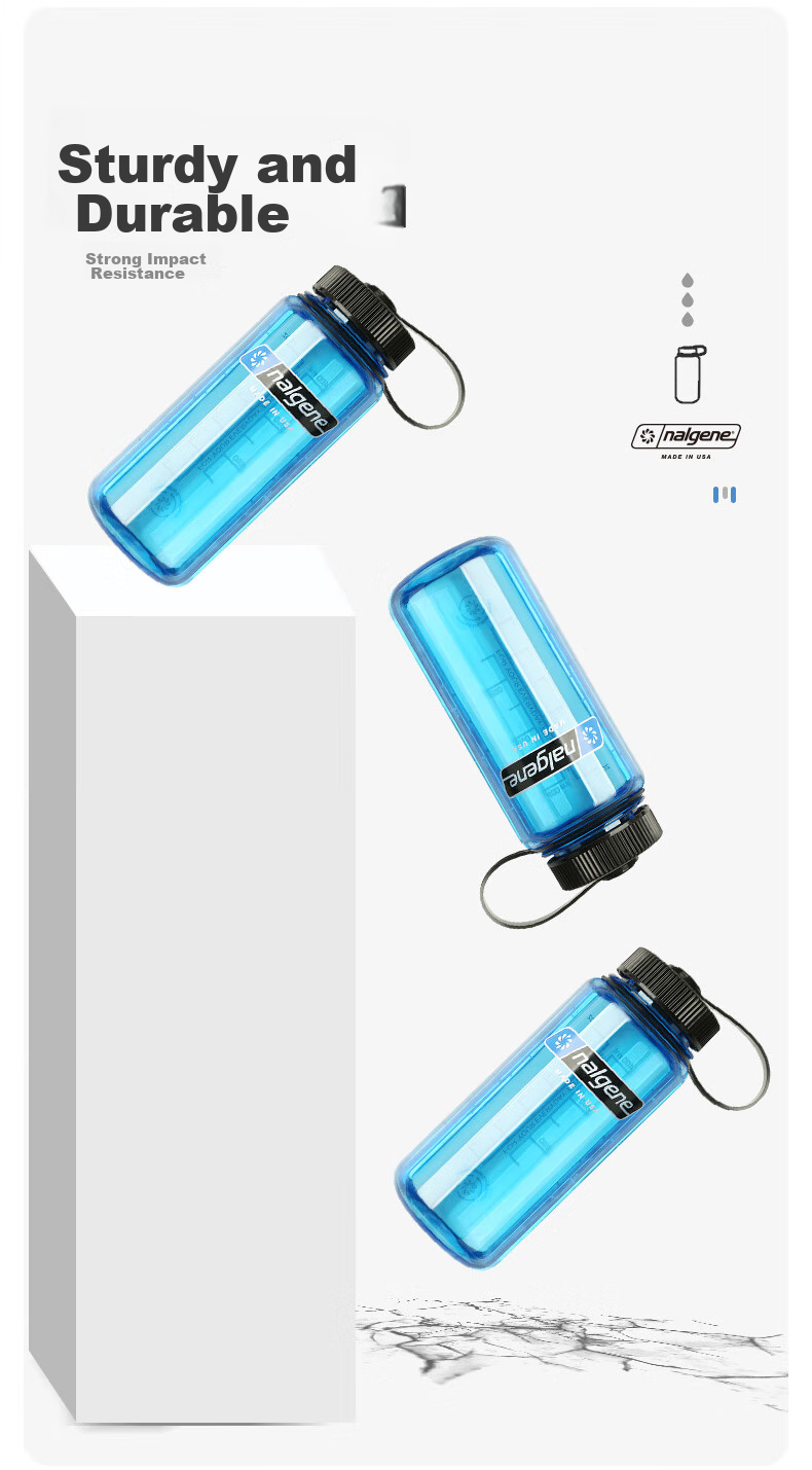 Nalgene Imported Plastic Water Bottle from USA, Outdoor Sports Cup for Men And Women Students, Summer Heat-Resistant Portable Measured Cup 500ml 9