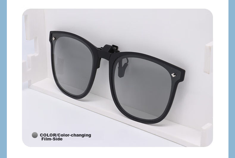 YEON Foldable Sports Sunglasses with Clip-On Myopia Lenses, Polarized Photochromic Coating, Night Vision, Gray Frame YPL01 Father's Day 12