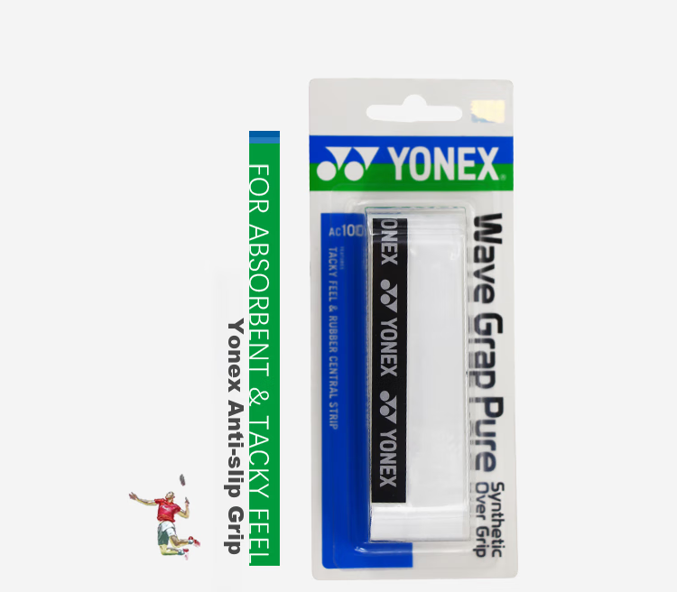 YONEX Badminton Grip Tape, Non-Slip, Sweat-Absorbing, Handle Grip Tape, AC-108WEX White 2