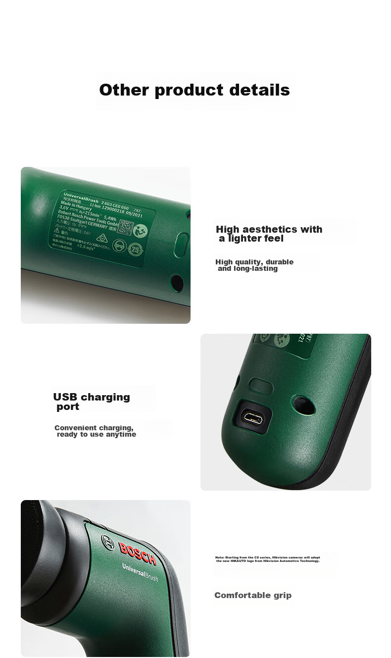 Bosch Electric Cleaning Brush, Dual-Use for Car And Home, Multifunctional, Powerful Wireless Handheld, for Kitchen, Bathroom Tiles, Toilet Cleaning Tool 20