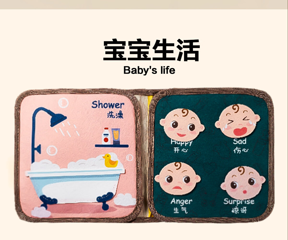 Xinge Tear-Resistant Book, Baby Chewable Cloth Book, Quiet Hand-Tearing Book, 6 Months Children's Toy, Birthday Gift, Animal Recognitio 19