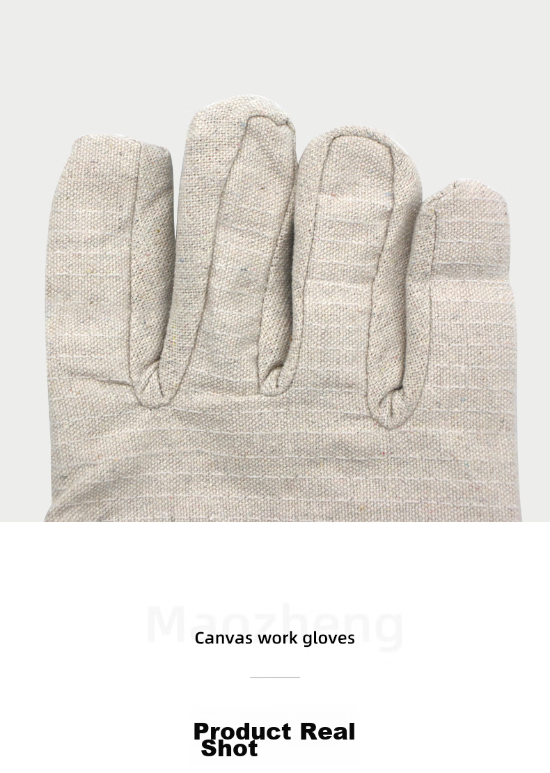 Maozheng Double-Layer Canvas Work Gloves, 10 Pairs, Thickened Wear-Resistant Tear-Resistant Welding Soldering Handling Mechanical Maintenance Work Protection MZS-F100 8