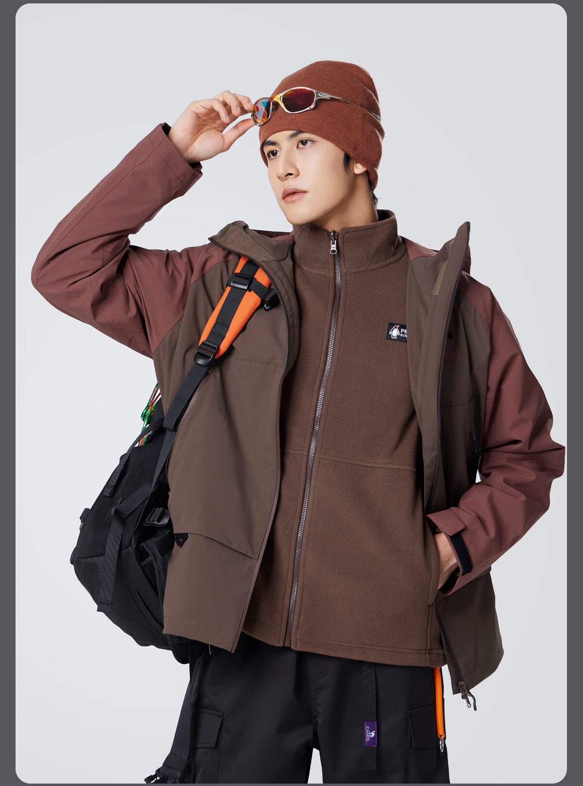 CAMEL Men's Outdoor Jacket, Three-In Windproof And Waterproof Coat, Hiking Wear, Outerwear for Men M34CA49650 14