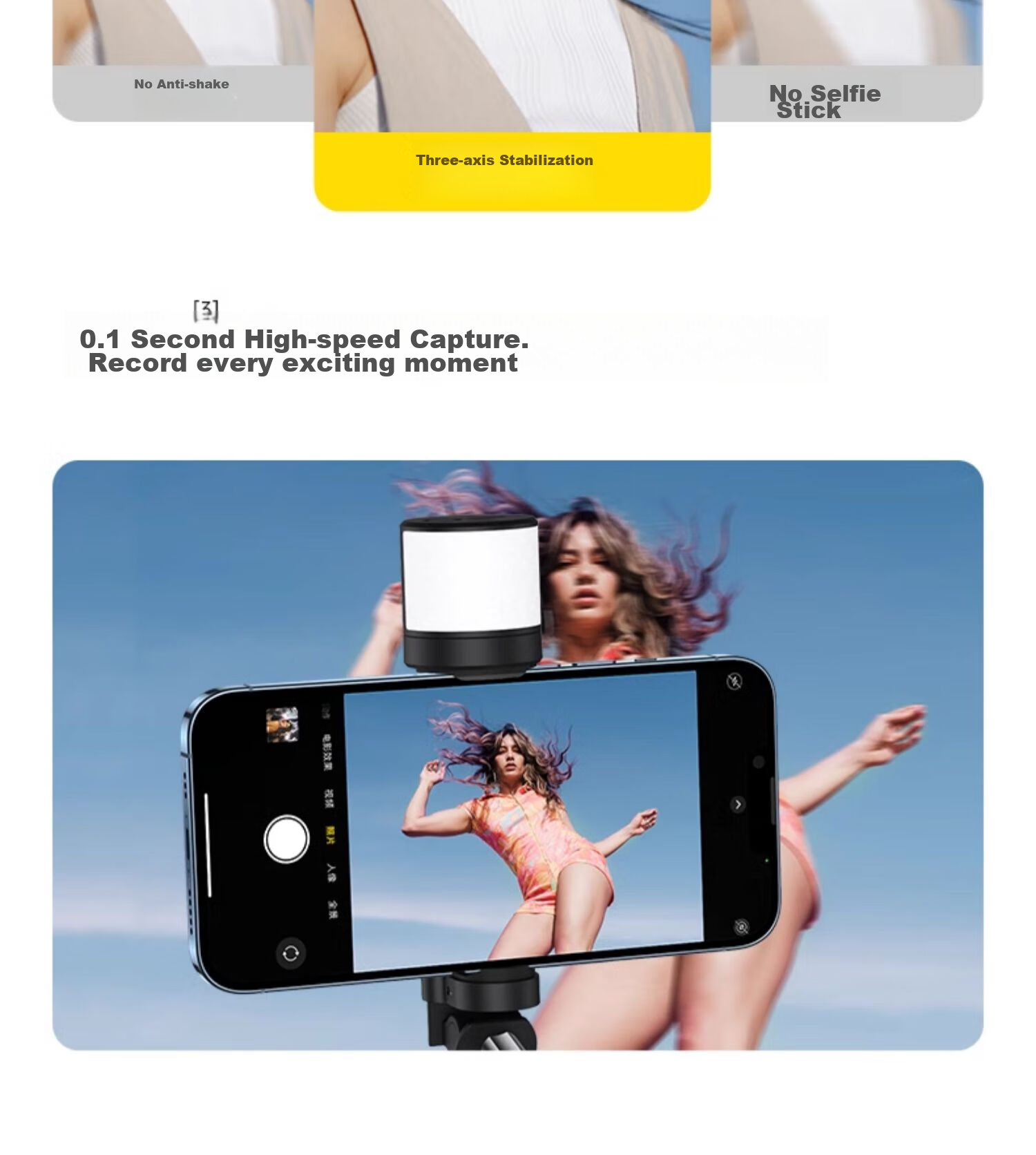 LINGCHEN Selfie Stick Tripod, Handheld Selfie Device, 360-Degree Rotation, Fully Automatic, Multifunctional, Anti-Shake, Phone Floor Stand, Outdoor Photography, Portable LC-Q12S Photography Handle 15