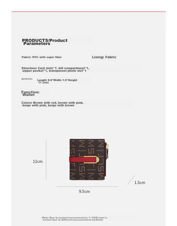 MashaLanti Ladies' Wallet, Luxury Short Purse for Women, Coin Purse And Card Holder Two-In Practical Mother's Day Gift 13