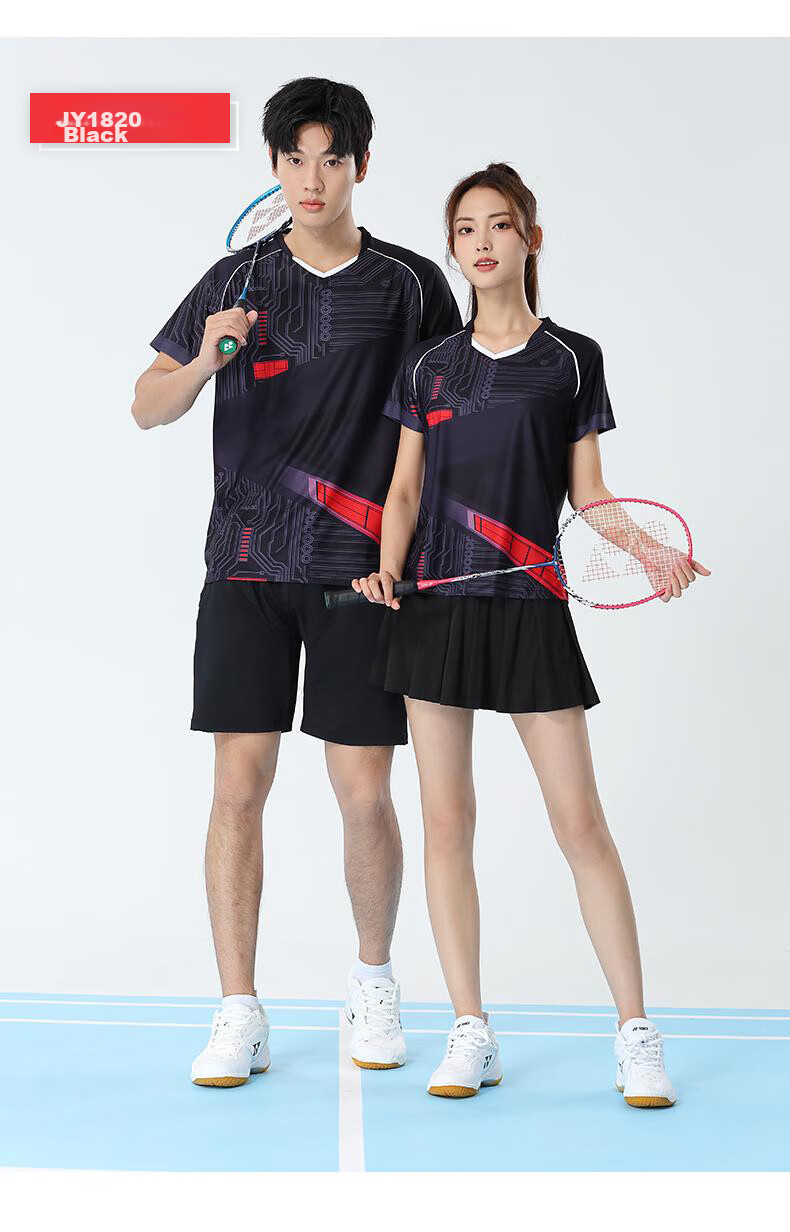 LIEYAO Badminton Customized Competition Set Breathable Short-Sleeve Tennis Shirt LY1816-M White XL 17