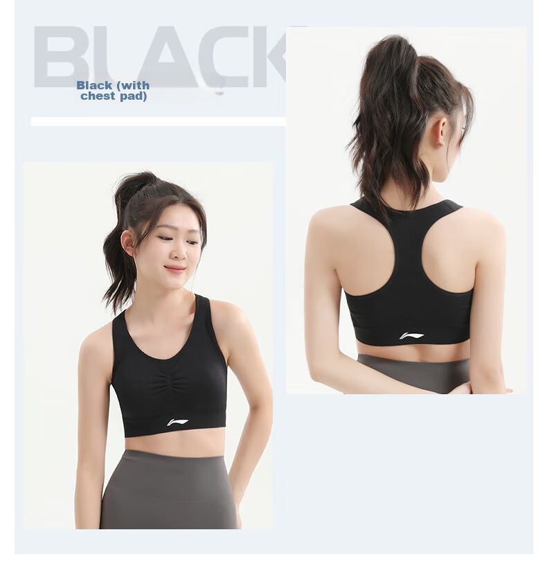 Li-Ning Women's Sports Bra, High Support Yoga Bra, Beautiful Back Design, Running Anti-Shock And Anti-Sagging, Plus Size Breathable Vest 14