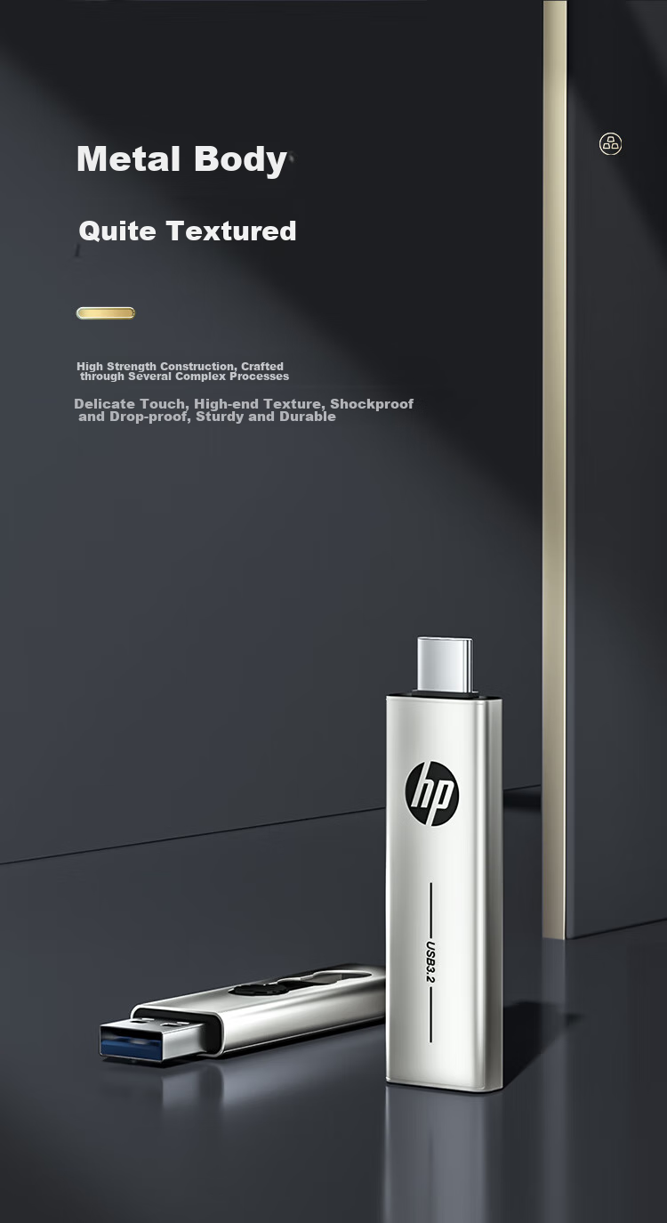 HP 64GB Type-C USB3.2 Dual-Interface Flash Drive X796c High-Speed USB Drive for Smartphones, Tablets, And Computers - Multifunctional Office Flash Drive 11