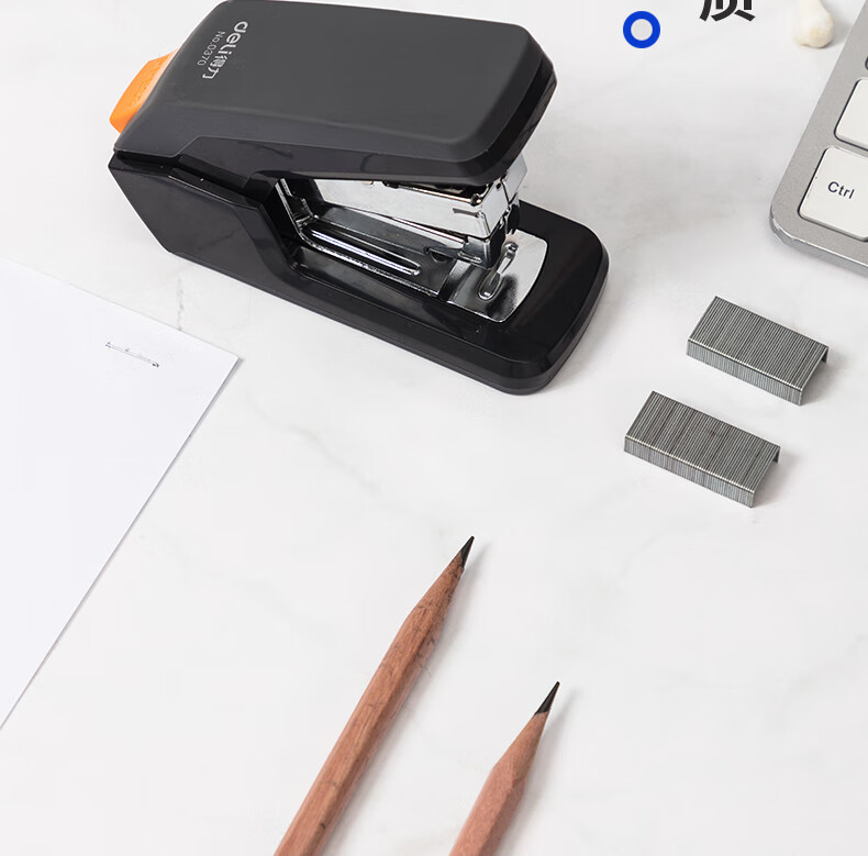 Deli Low-Force Stapler, Compatible with 24/6(12#) And 26/6 Staples, Office Supplies, Black 0370 6