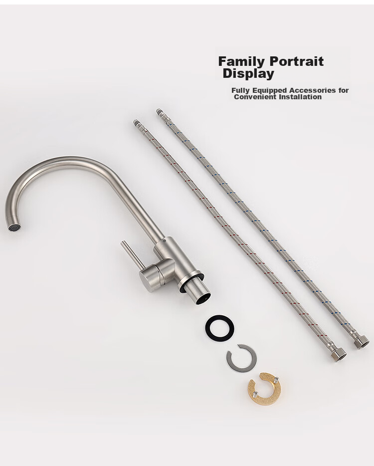 Larsd Kitchen Faucet, Sink Faucet, Hot And Cold Water Sink Faucet, High-Arc Faucet for Dishwashing Basin LD82051 15