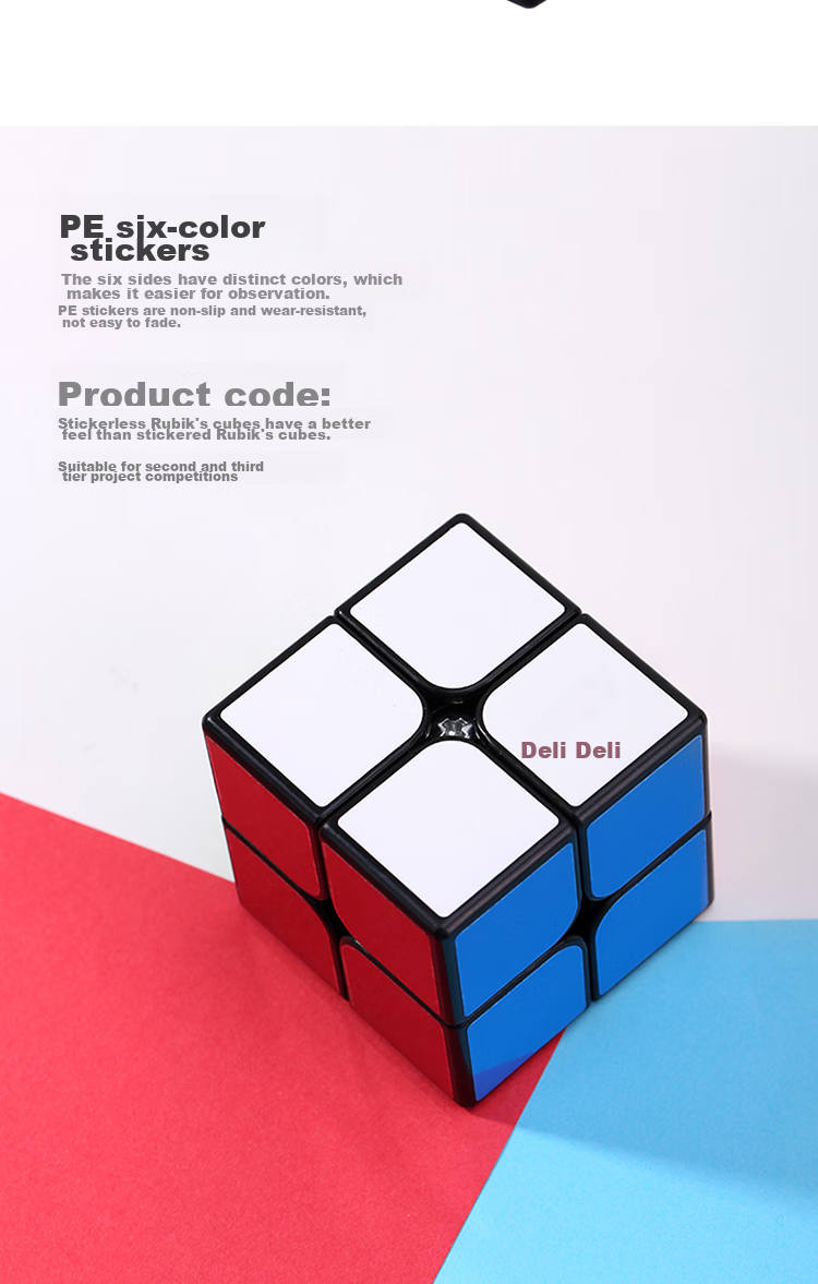 Deli Children's 2x2 And 3x3 Rubik's Cube Set, Stress-Relieving Smooth Birthday Gift Toy 74513 5