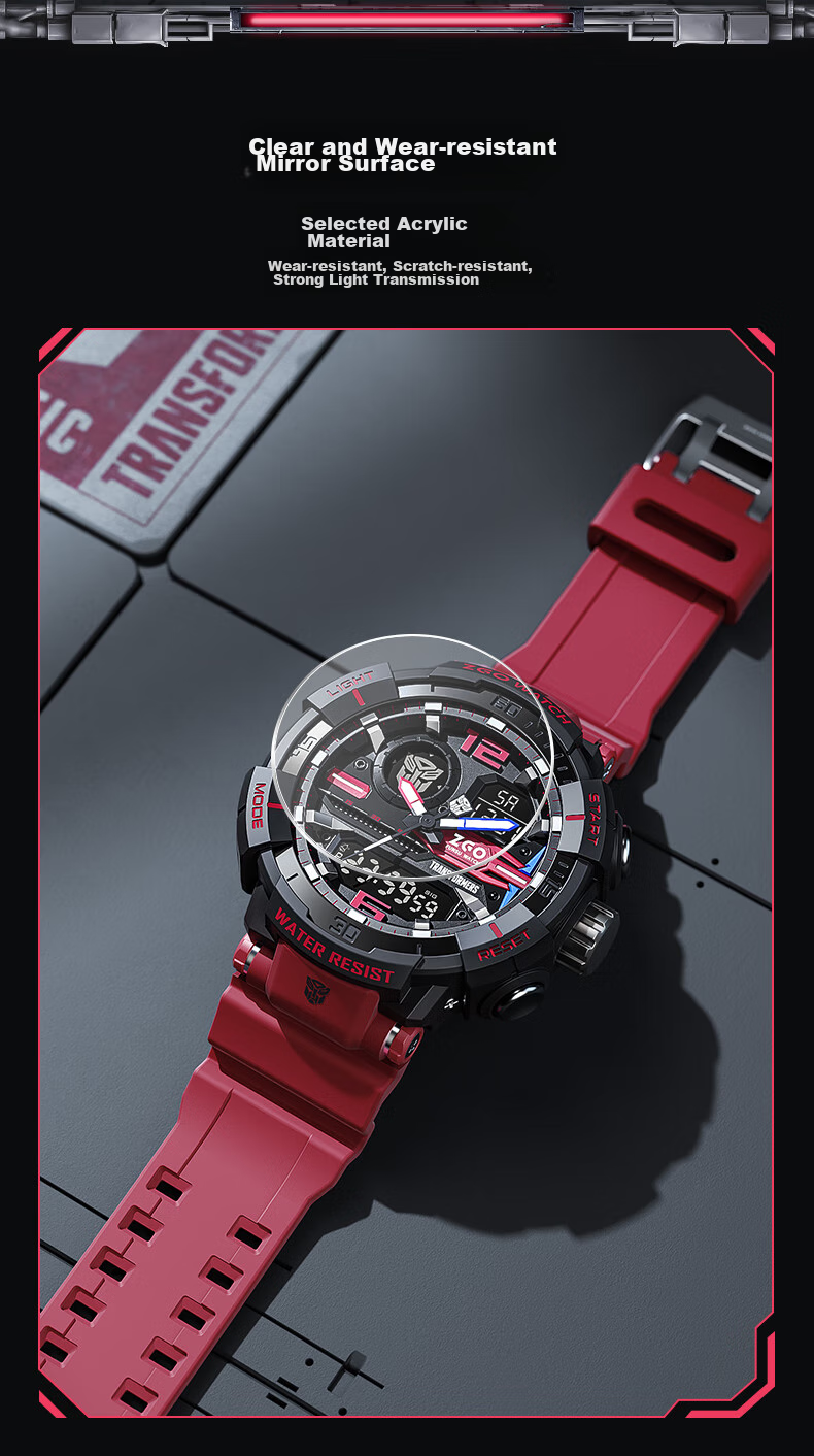 ZGO Birthday Gift Electronic Watch for Men, Students, Middle And High School Teenagers, Multifunctional Sports Watch 8981 Red 9