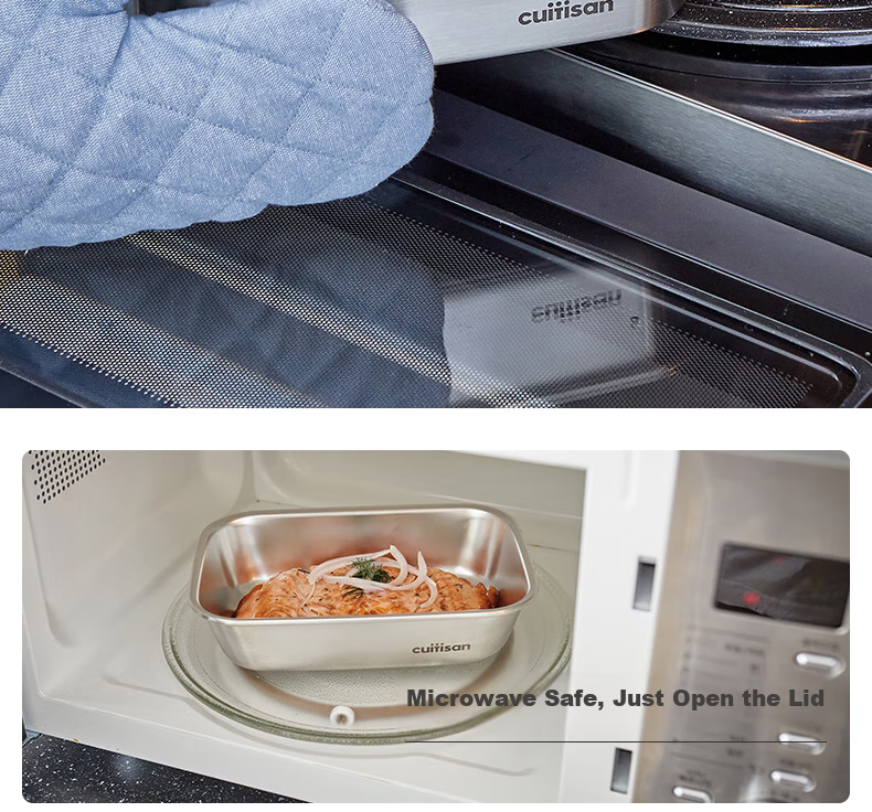 Cuitisan Korean Imported Food-Grade 316 Stainless Steel Lunch Box, Microwave-Safe, Antibacterial Food Storage Container, 530ml 4