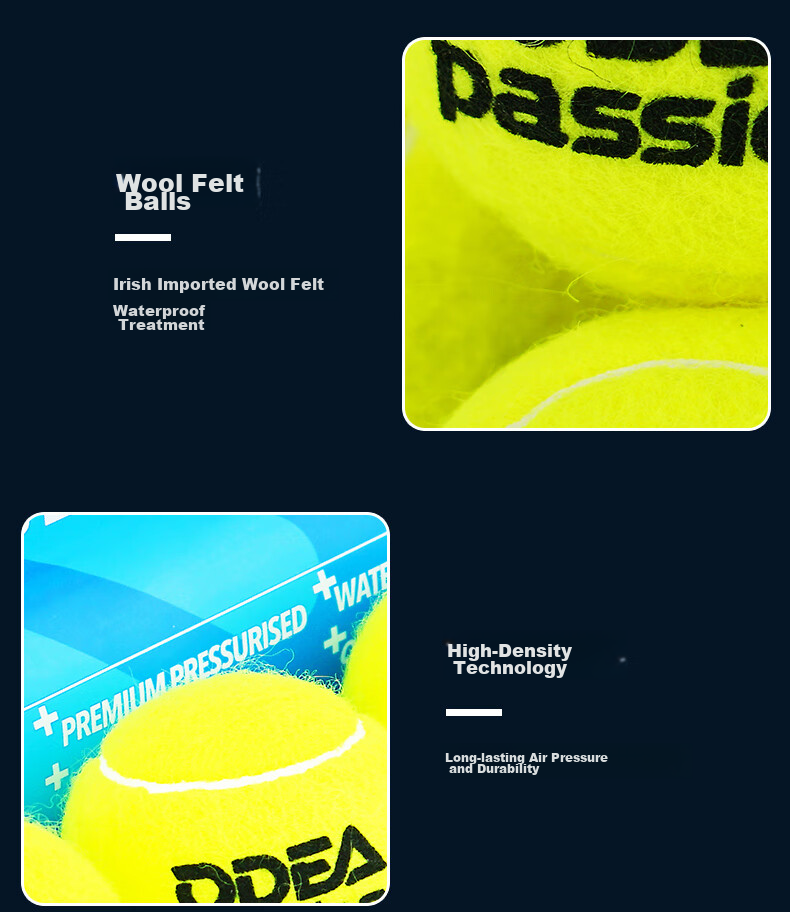 Odear Tennis Passion Series Durable High-Bounce Training And Match Tennis Balls, 1 Can, 4 Balls Per Pack 6