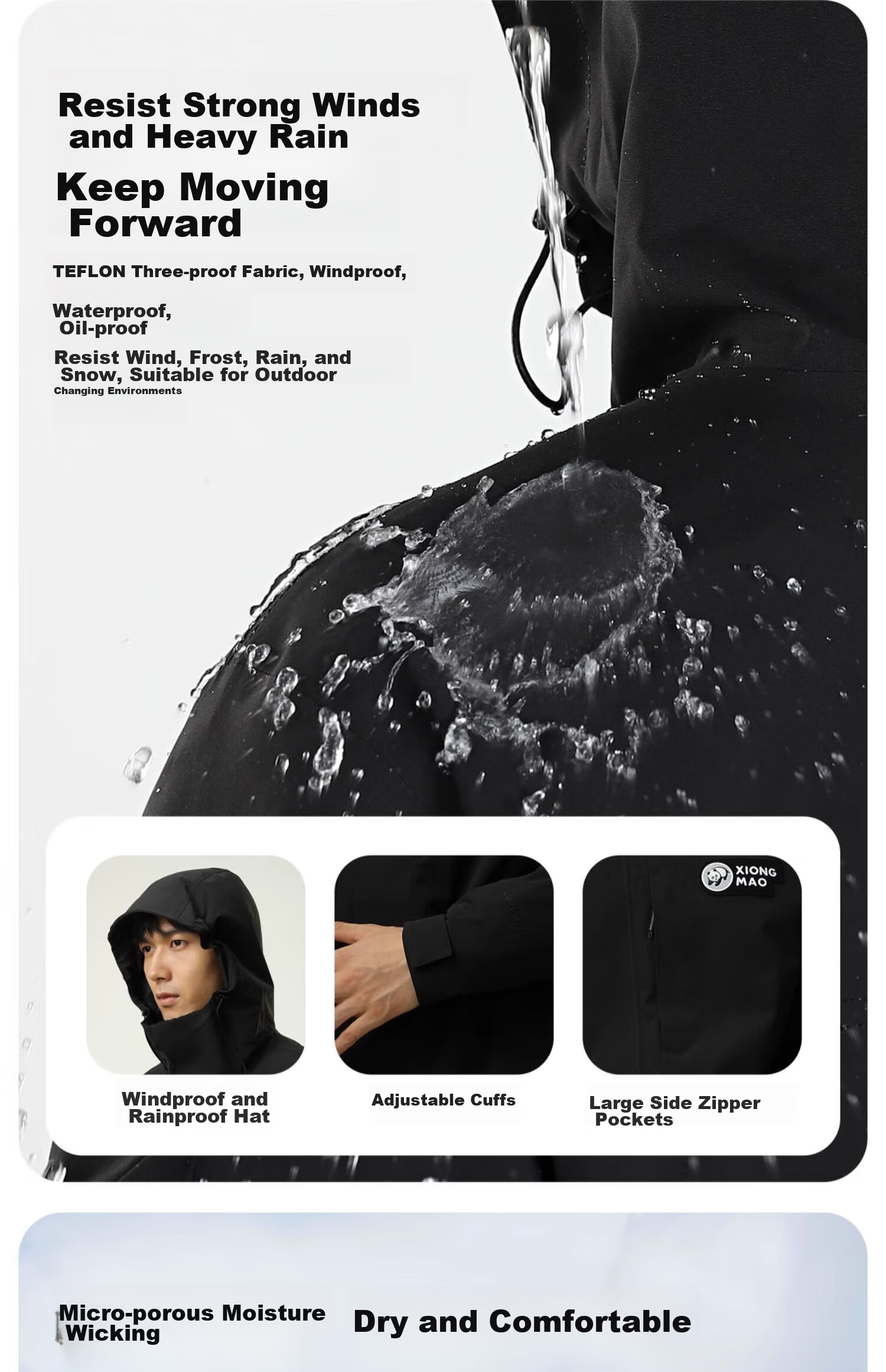 CAMEL Outdoor Waterproof, Windproof, And Breathable Jacket for Men And Women, Three-In Fleece-Lined Warm Mountaineering Coat 9