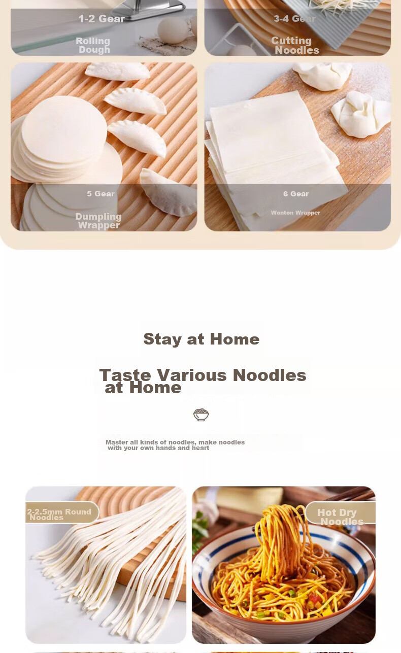 Jingmao Noodle Maker for Home Use, Small Stainless Steel Noodle Press Machine, Hand-Cranked Multi-Functional Dough Roller And Pasta Maker 13