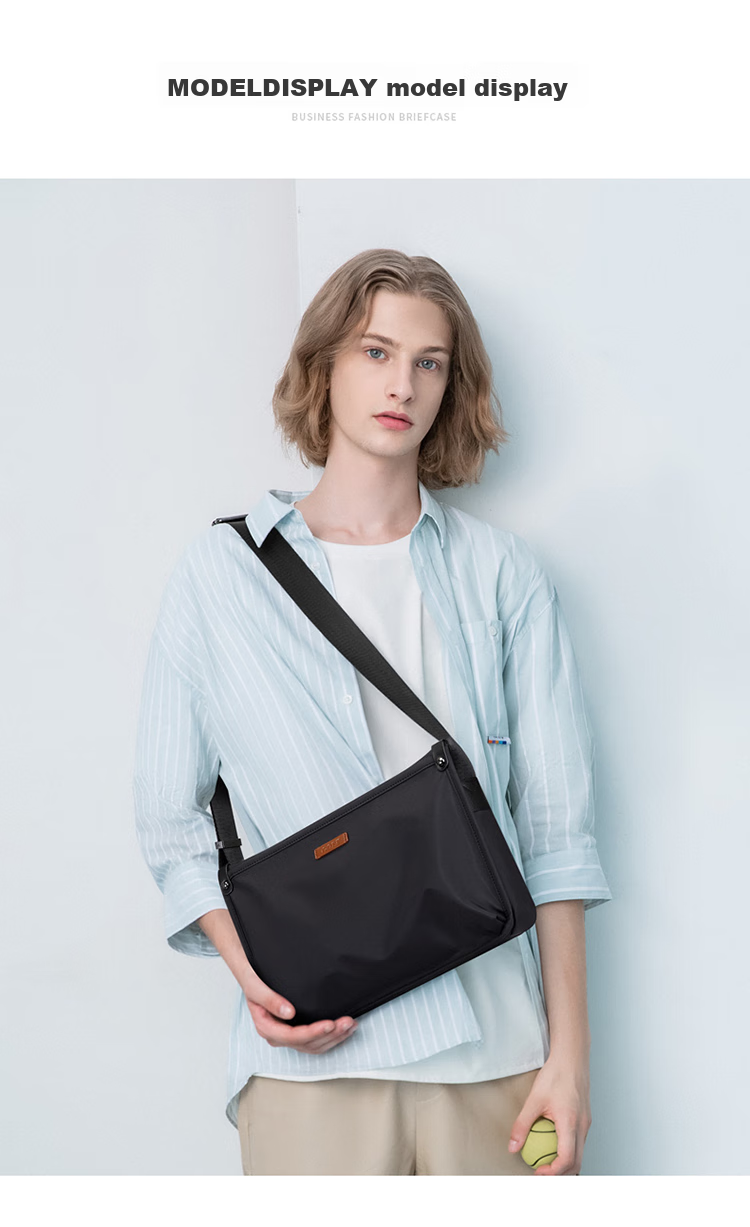 GOLF Shoulder Bag for Men, Large Capacity Crossbody Bag, Business Casual Water-Resistant Lightweight Phone Bag, Trendy IPad Messenger Bag, Fashionable Men's Satchel 5I797463J Black 14
